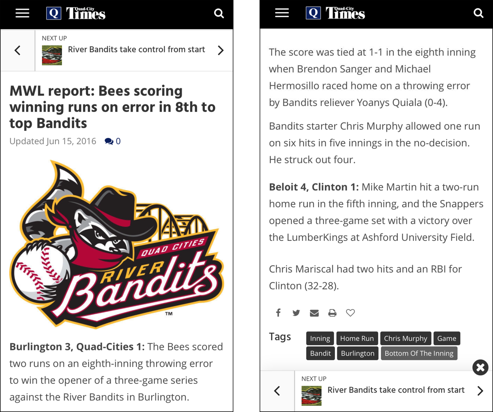 Navigation arrows: Mobile